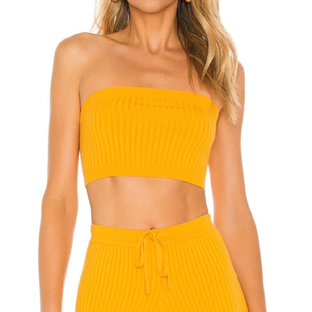 Lovers + Friends Stacie Knit Tube Top in Apricot